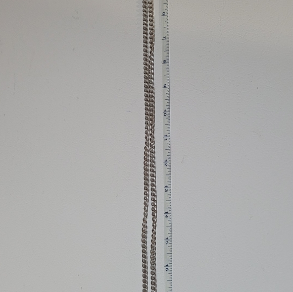 Silver-tone, amber necklace - Picture 4 of 7